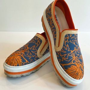 MSGM Printed Embroidered Accent Loafer Sneakers Made in Italy, US 11 / IT 41